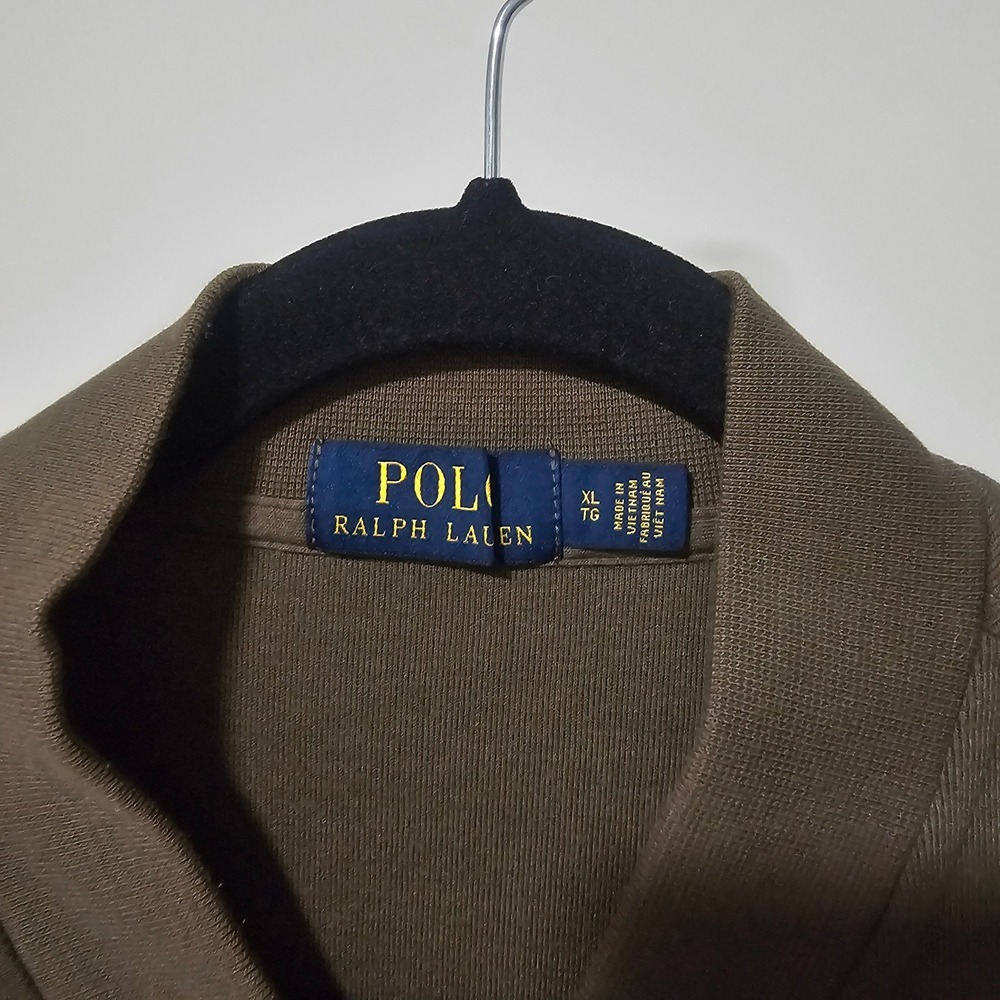 Polo‎ Ralph Lauren Full Zip Sweatshirt Mens XL Olive Green Bomber Jacket Pony - Picture 3 of 7